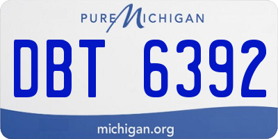MI license plate DBT6392