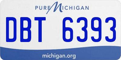MI license plate DBT6393