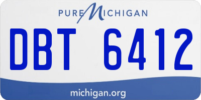 MI license plate DBT6412