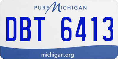 MI license plate DBT6413