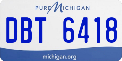 MI license plate DBT6418