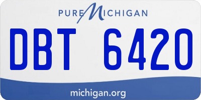 MI license plate DBT6420