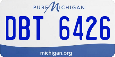 MI license plate DBT6426