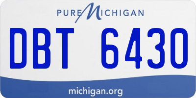 MI license plate DBT6430