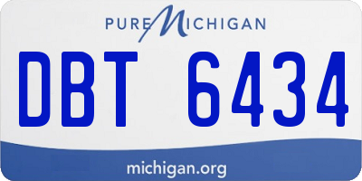 MI license plate DBT6434