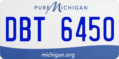 MI license plate DBT6450