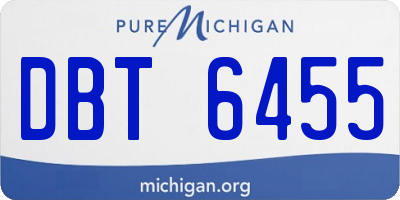 MI license plate DBT6455