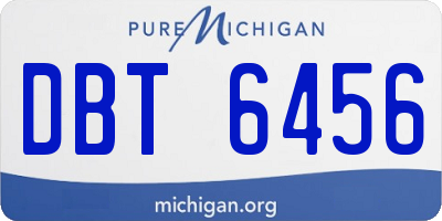 MI license plate DBT6456
