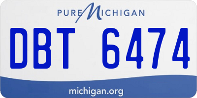 MI license plate DBT6474