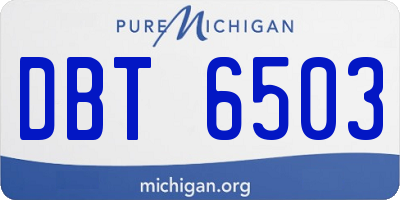 MI license plate DBT6503