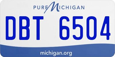 MI license plate DBT6504