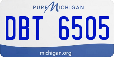 MI license plate DBT6505