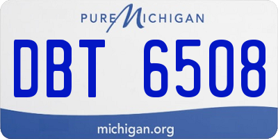 MI license plate DBT6508