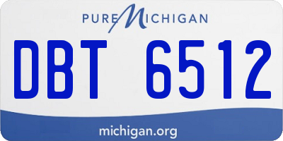 MI license plate DBT6512