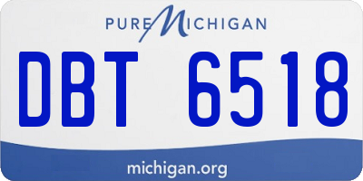 MI license plate DBT6518