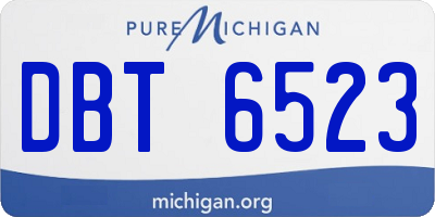 MI license plate DBT6523