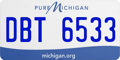 MI license plate DBT6533