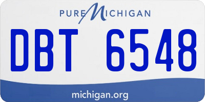 MI license plate DBT6548