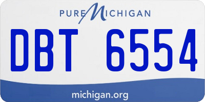 MI license plate DBT6554