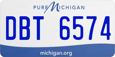MI license plate DBT6574