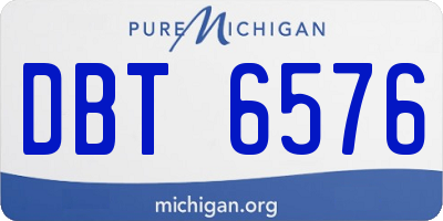 MI license plate DBT6576