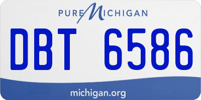 MI license plate DBT6586