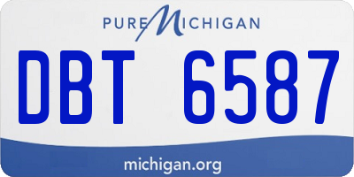 MI license plate DBT6587