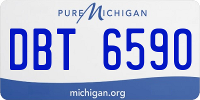 MI license plate DBT6590