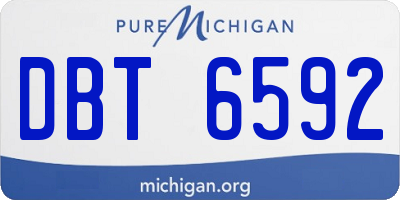 MI license plate DBT6592