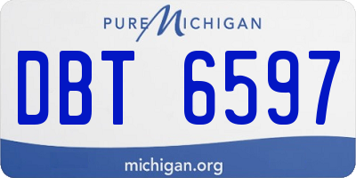 MI license plate DBT6597