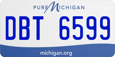 MI license plate DBT6599