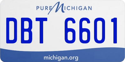 MI license plate DBT6601