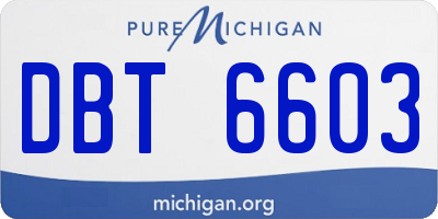 MI license plate DBT6603