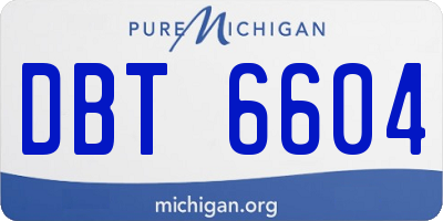 MI license plate DBT6604