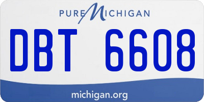 MI license plate DBT6608