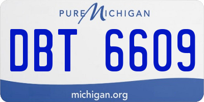 MI license plate DBT6609