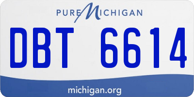 MI license plate DBT6614