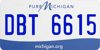 MI license plate DBT6615