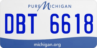 MI license plate DBT6618