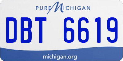 MI license plate DBT6619