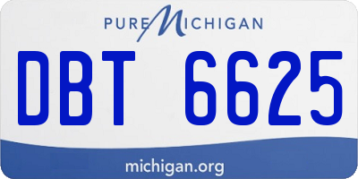 MI license plate DBT6625