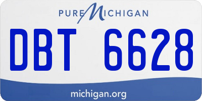MI license plate DBT6628