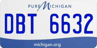MI license plate DBT6632