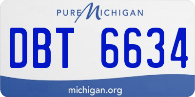 MI license plate DBT6634