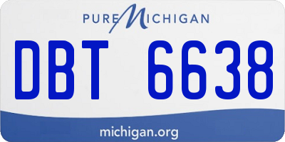 MI license plate DBT6638