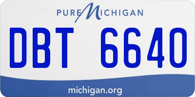 MI license plate DBT6640
