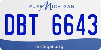 MI license plate DBT6643