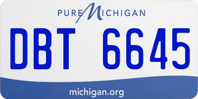 MI license plate DBT6645