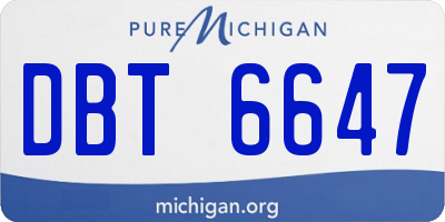 MI license plate DBT6647