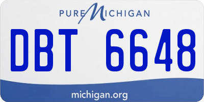 MI license plate DBT6648